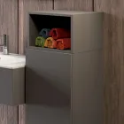 Hangende badkamercompositie in rookgrijs fenix gemaakt in Italië, Napels Viadurini