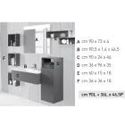 Hangende badkamercompositie in rookgrijs fenix gemaakt in Italië, Napels Viadurini