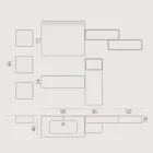 Hangende badkamercompositie in rookgrijs fenix gemaakt in Italië, Napels Viadurini