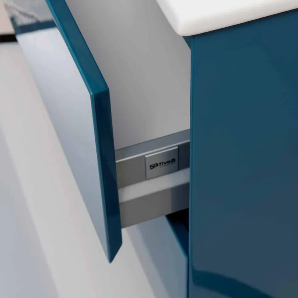 Samenstelling Opgeschorte Badkamer in Mdf Gelakt Gemaakt in Italië - Becky Viadurini