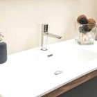 Moderne zwevende badkamersamenstelling in melamine en MDF - Becky Viadurini