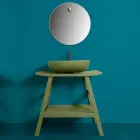 Groene badkamercompositie met antikraskast en accessoires - Patryk Viadurini