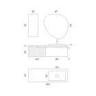 Badkamersamenstelling in saliegroen en Cannettato eiken Gemaakt in Italië - Uranus Viadurini