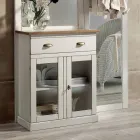 Entreecompositie in tweekleurige witte was en natuurlijk houten blad - Fatuo Viadurini