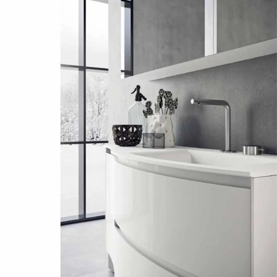 Moderne en hangende badkamersamenstelling Made in Italy Design - Callisi7 Viadurini