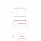 Moderne en hangende badkamersamenstelling Made in Italy Design - Callisi7 Viadurini