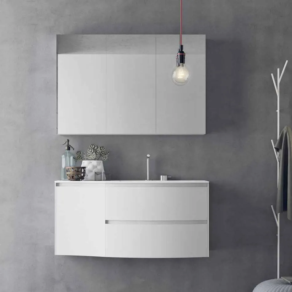 Moderne en hangende badkamersamenstelling Made in Italy Design - Callisi7 Viadurini