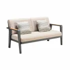 Tuinsamenstelling 2-zitsbank, 2 fauteuils en salontafel - Moira Viadurini