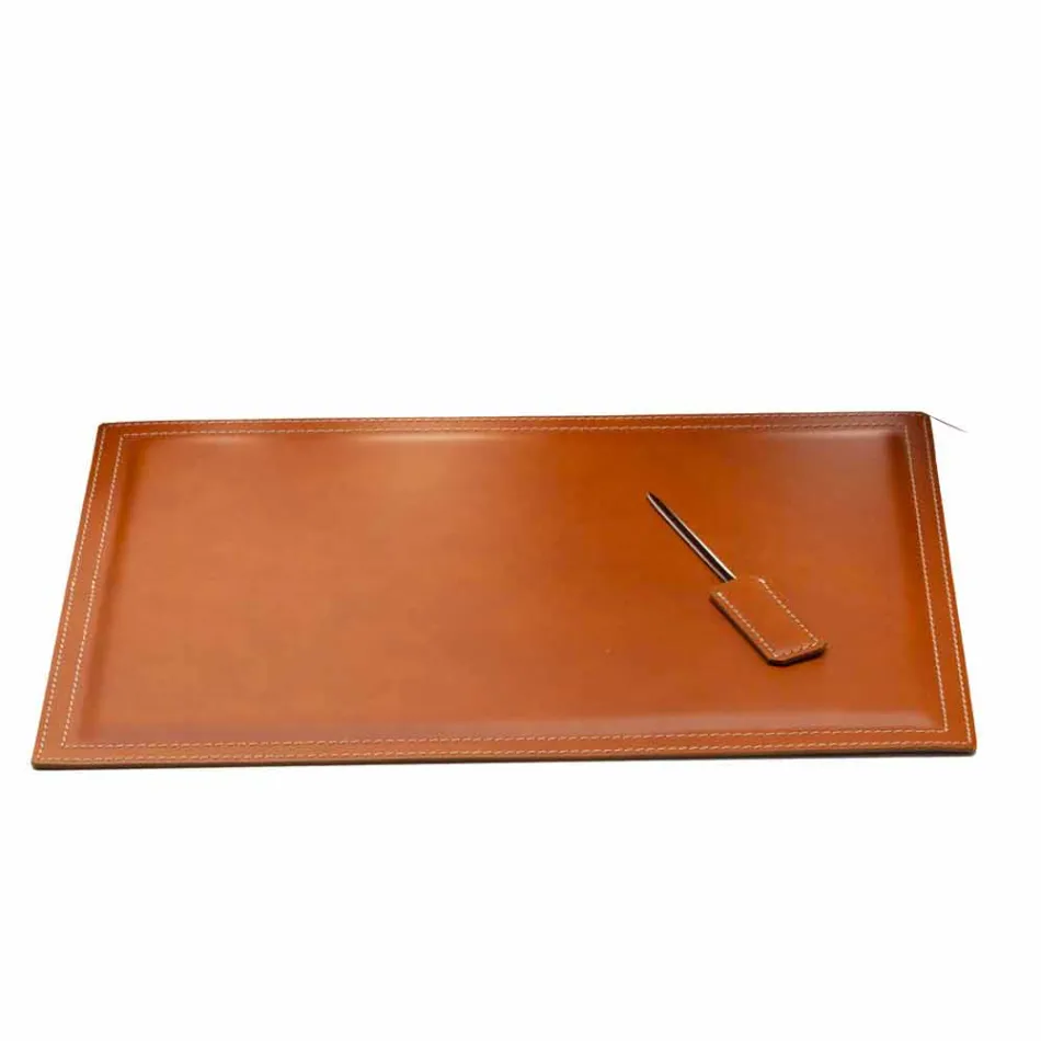 Modern design kantoorsamenstelling in leer Made in Italy - Giulio Viadurini