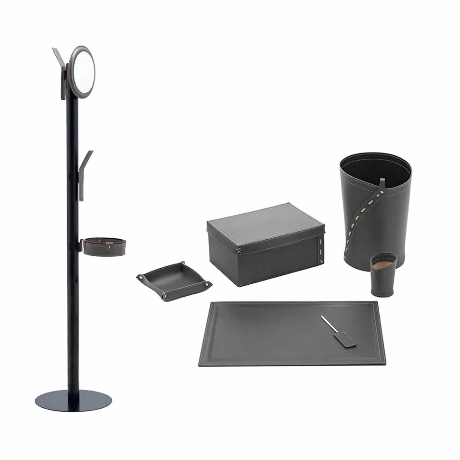 Modern design kantoorsamenstelling in leer Made in Italy - Andrea Viadurini