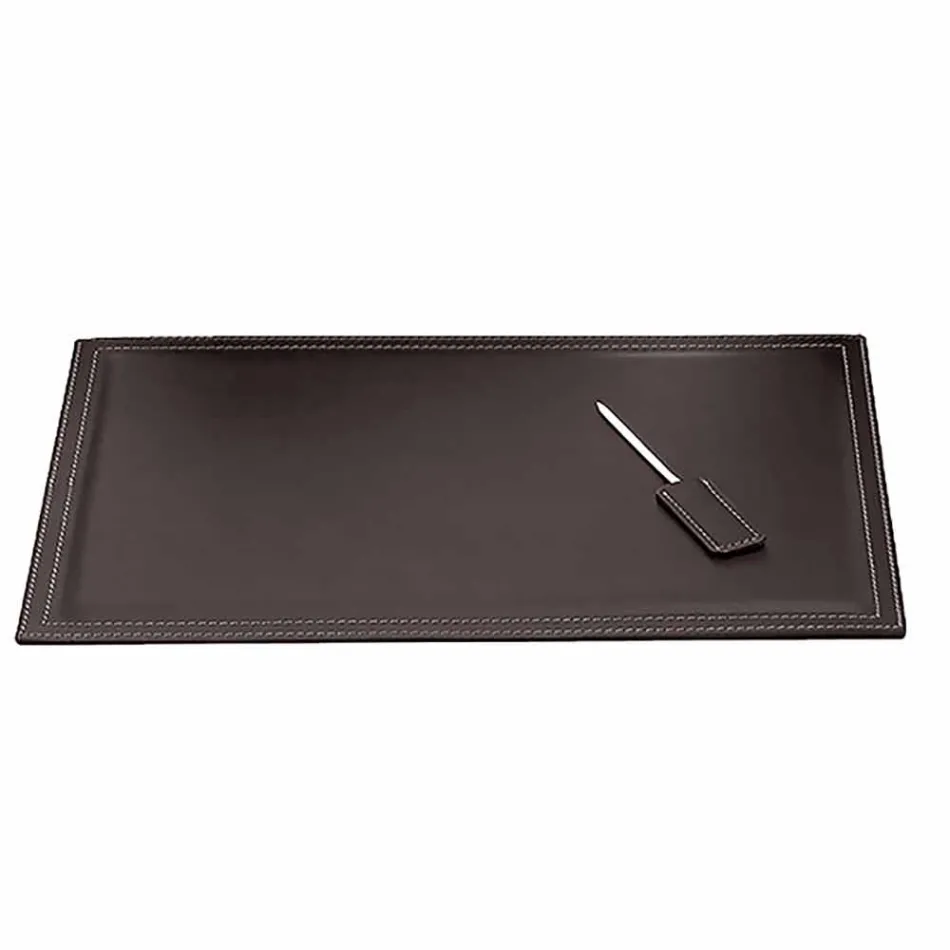 Modern design kantoorsamenstelling in leer Made in Italy - Andrea Viadurini