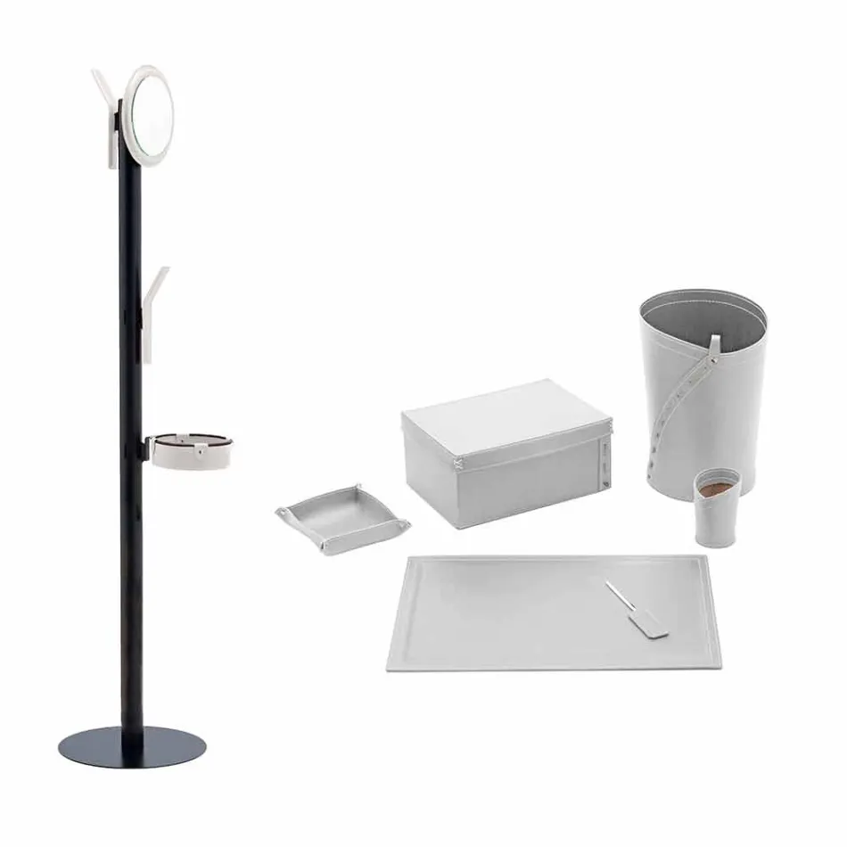 Modern design kantoorsamenstelling in leer Made in Italy - Andrea Viadurini