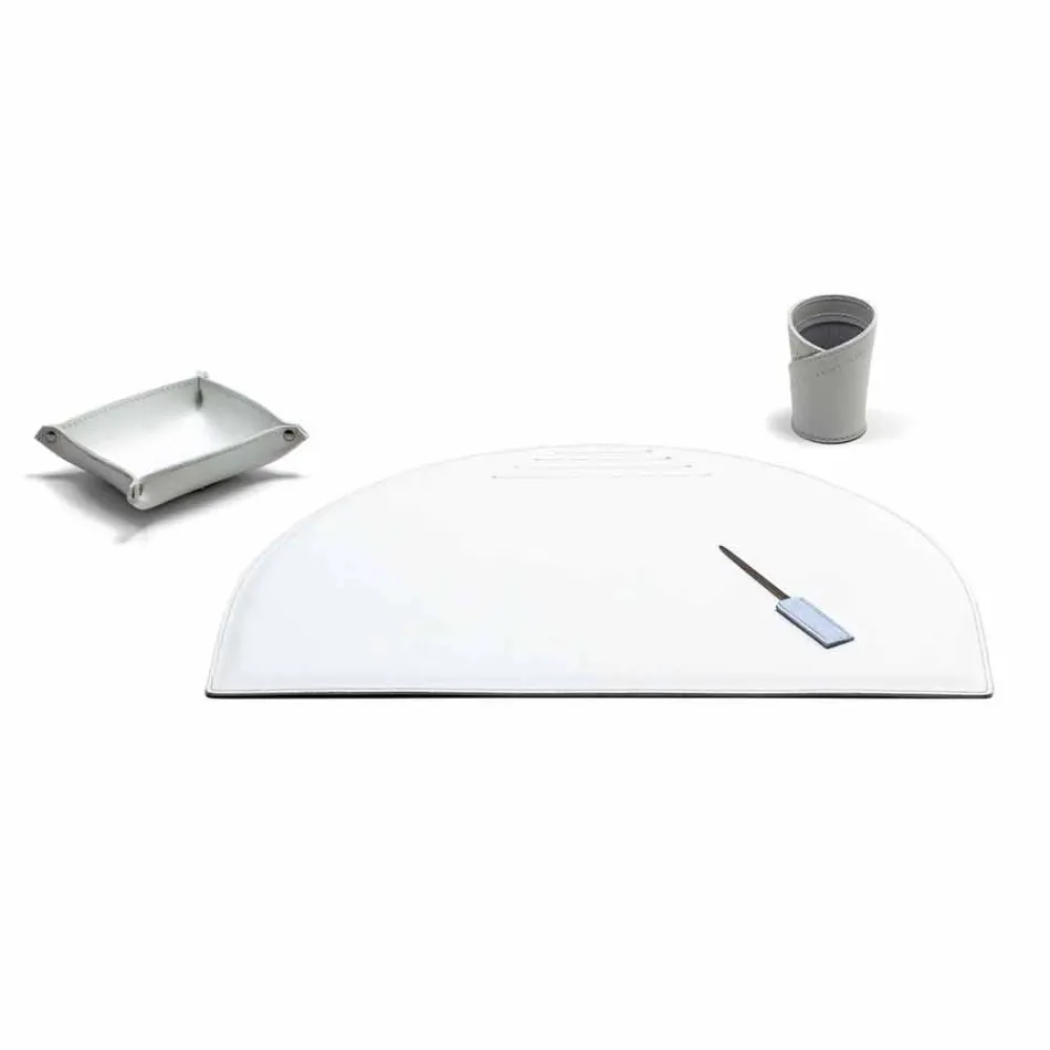 Moderne geregenereerde lederen kantoorsamenstelling Made in Italy - Meduna Viadurini