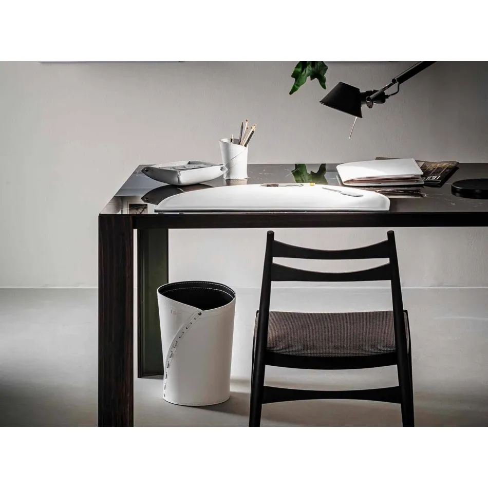 Moderne geregenereerde lederen kantoorsamenstelling Made in Italy - Meduna Viadurini