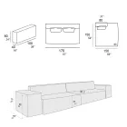 Samenstelling van 1 bank, 1 armleuning en 1 schiereiland - Bizar Viadurini