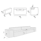 Samenstelling van 1 bank, 1 armleuning en 1 schiereiland - Bizar Viadurini