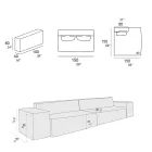 Samenstelling van 1 bank, 1 armleuning en 1 schiereiland - Bizar Viadurini