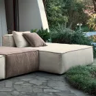 Samenstelling van 1 poef met rugleuning, 1 poef en 1 schiereiland - Bizar Viadurini