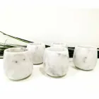 Samenstelling van 2 glazen in wit Carrara-marmer gemaakt in Italië - Dolla Viadurini