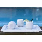 Samenstelling van 2 glazen in wit Carrara-marmer gemaakt in Italië - Dolla Viadurini