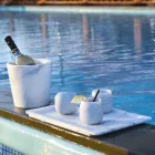 Samenstelling van 2 glazen in wit Carrara-marmer gemaakt in Italië - Dolla Viadurini