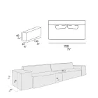 Samenstelling van 2 banken met rugleuning en 2 armleuningen - Bizar Viadurini