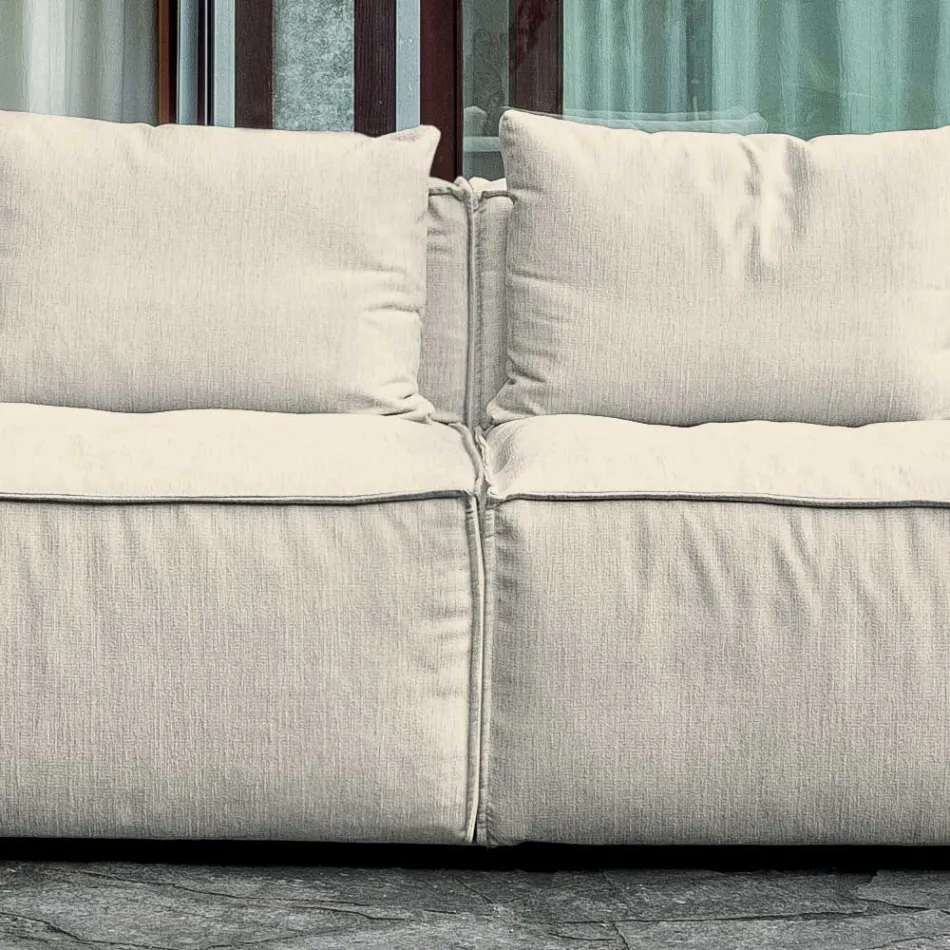 Samenstelling van 2 banken met rugleuning en 2 armleuningen - Bizar Viadurini