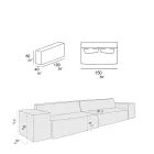 Samenstelling van 2 banken met rugleuning en 2 armleuningen - Bizar Viadurini