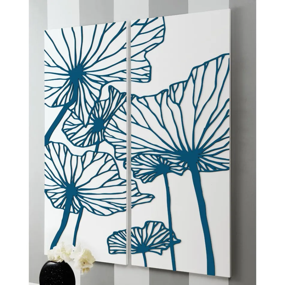 Samenstelling van 2 panelen met bloemen Made in Italy - Sheryl Viadurini