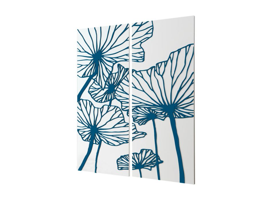 Samenstelling van 2 panelen met bloemen Made in Italy - Sheryl Viadurini