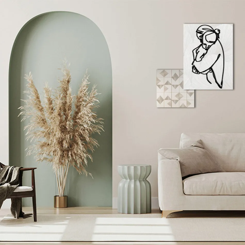 Samenstelling van 2 panelen met stilering van een knuffel Made in Italy - Kyoko Viadurini