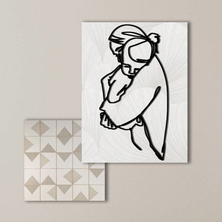 Samenstelling van 2 panelen met stilering van een knuffel Made in Italy - Kyoko Viadurini