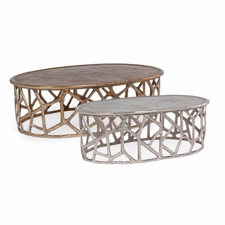 Samenstelling van 2 Homemotion aluminium salontafels - Solomon Viadurini