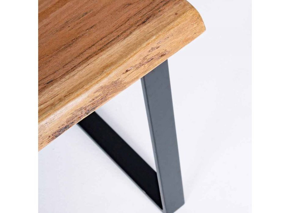 Samenstelling van 2 salontafels in hout en staal Homemotion - Artur Viadurini