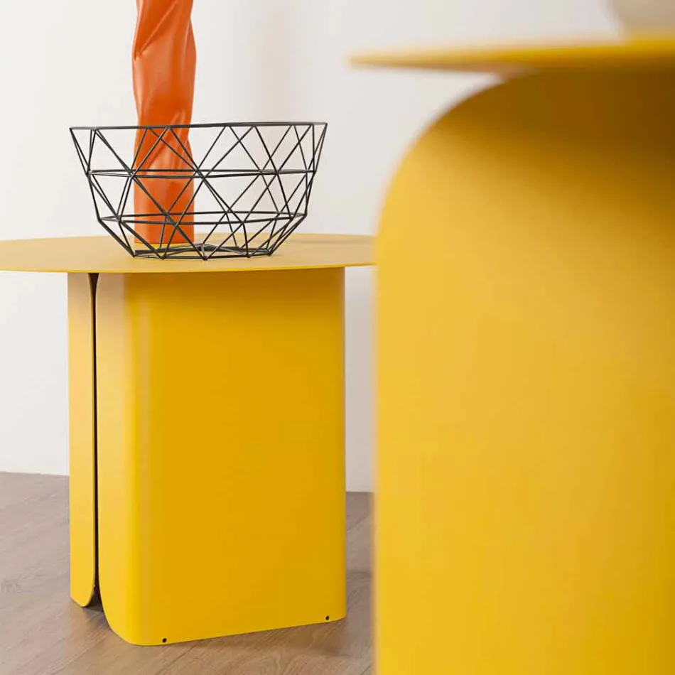 Samenstelling van 2 moderne salontafels in staal gemaakt in Italië - populier Viadurini