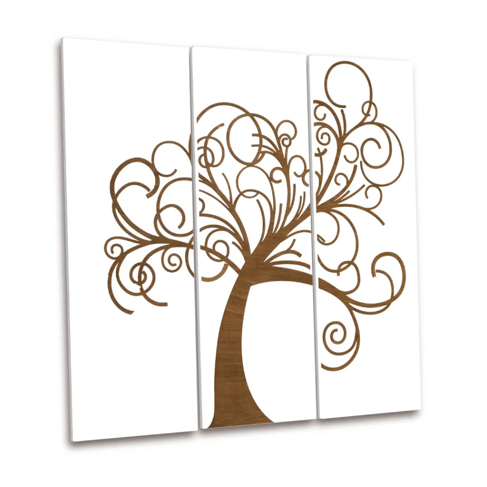 Samenstelling van 3 panelen die de levensboom vertegenwoordigen Made in Italy - Eliza Viadurini