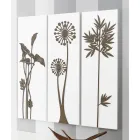 Samenstelling van 3 panelen met douchekoppen en bladeren Made in Italy - Eduardo Viadurini