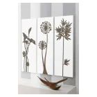 Samenstelling van 3 panelen met douchekoppen en bladeren Made in Italy - Eduardo Viadurini