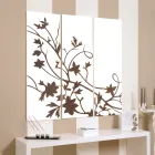 Samenstelling van 3 panelen met een tak met bladeren Made in Italy - Ashton Viadurini