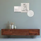 Samenstelling van 3 panelen met de stilering van een vrouw Made in Italy - Kaori Viadurini