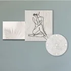 Samenstelling van 3 panelen met de stilering van een vrouw Made in Italy - Kaori Viadurini