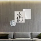 Samenstelling van 3 panelen met stilering van liefde Made in Italy - Keina Viadurini