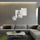 Samenstelling van 3 panelen met stilering van liefde Made in Italy - Keina Viadurini