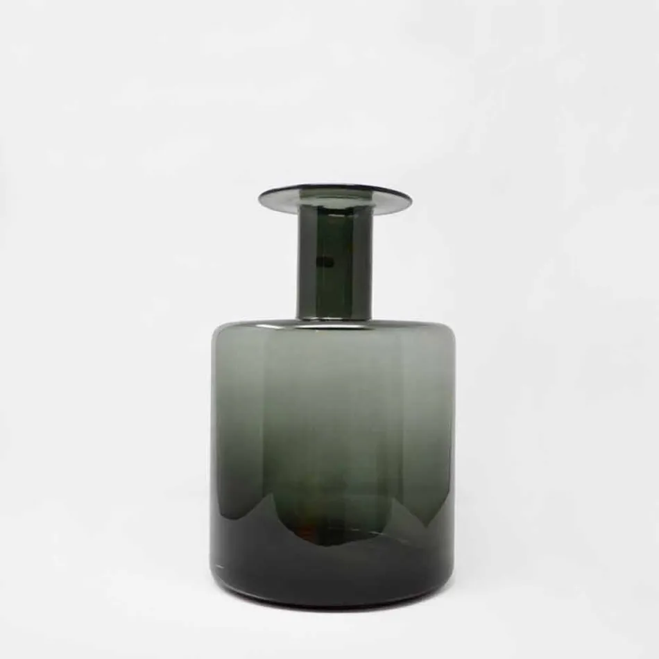 Samenstelling van 3 decoratieve vazen in gerookt, blauw en amethist glas - Infinity Viadurini