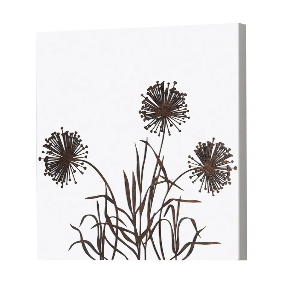 Samenstelling van 4 panelen met Hortensia's, Allium en Thypha Made in Italy - Berekening Viadurini