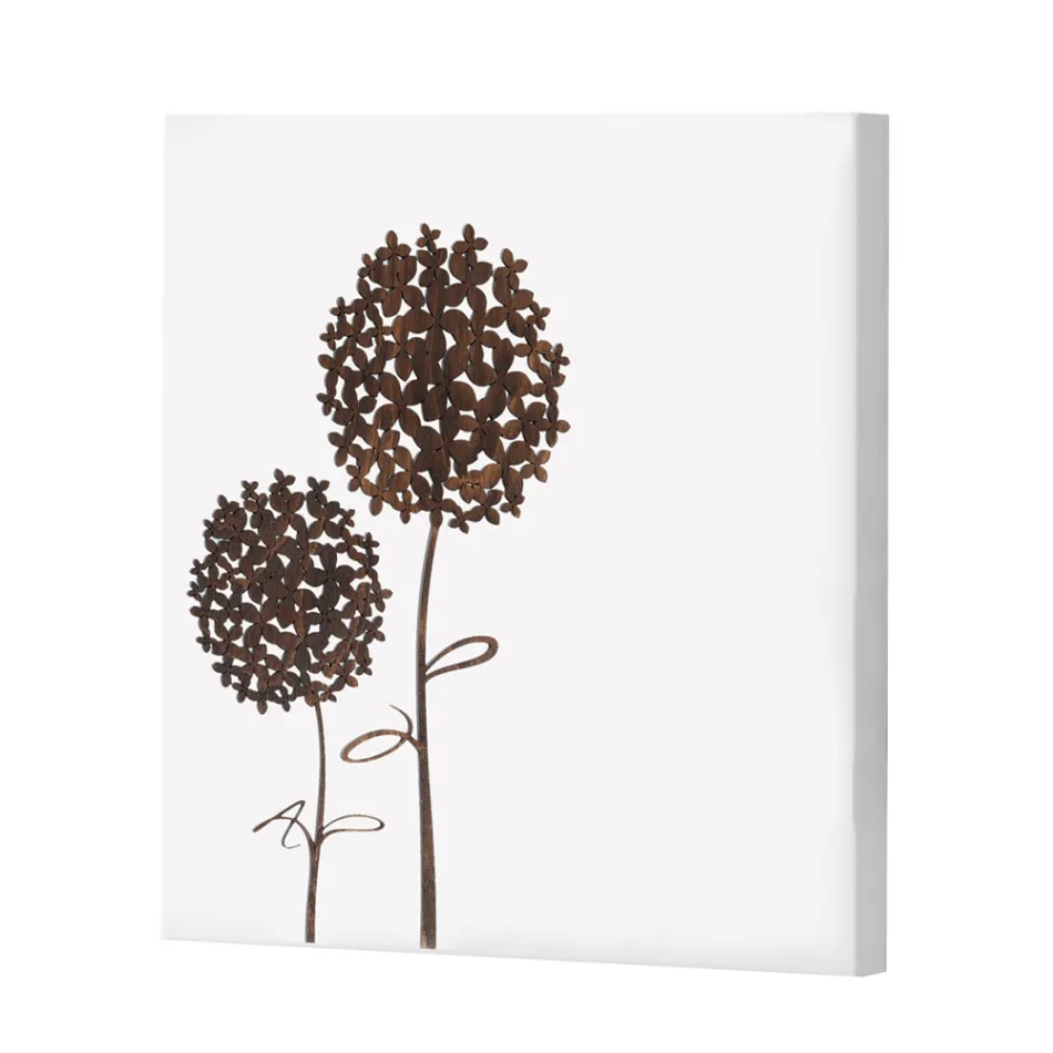 Samenstelling van 4 panelen met Hortensia's, Allium en Thypha Made in Italy - Berekening Viadurini