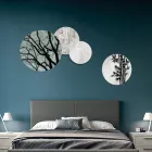 Samenstelling van 4 ronde panelen gemaakt met laser Made in Italy - Maeko Viadurini