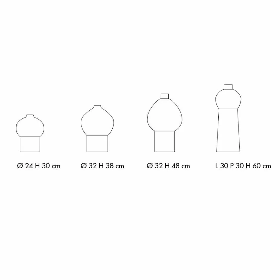 Samenstelling van 4 decoratieve vazen in zwart en wit keramiek - Calicanto Viadurini