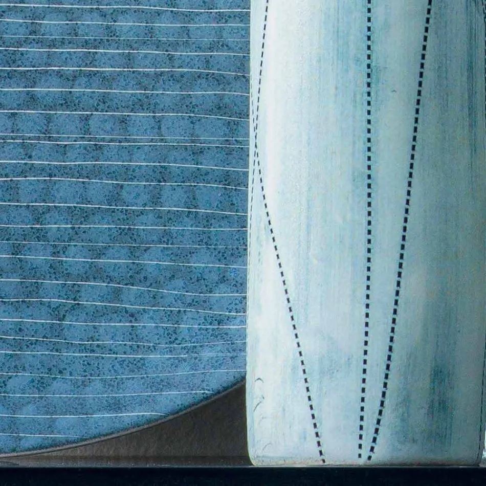 Samenstelling van 4 vazen en middelpunt in handbeschilderd porselein - Liberio Viadurini