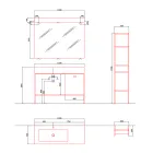 Samenstelling van handgemaakte meubels voor moderne designbadkamers op de grond - Farart3 Viadurini